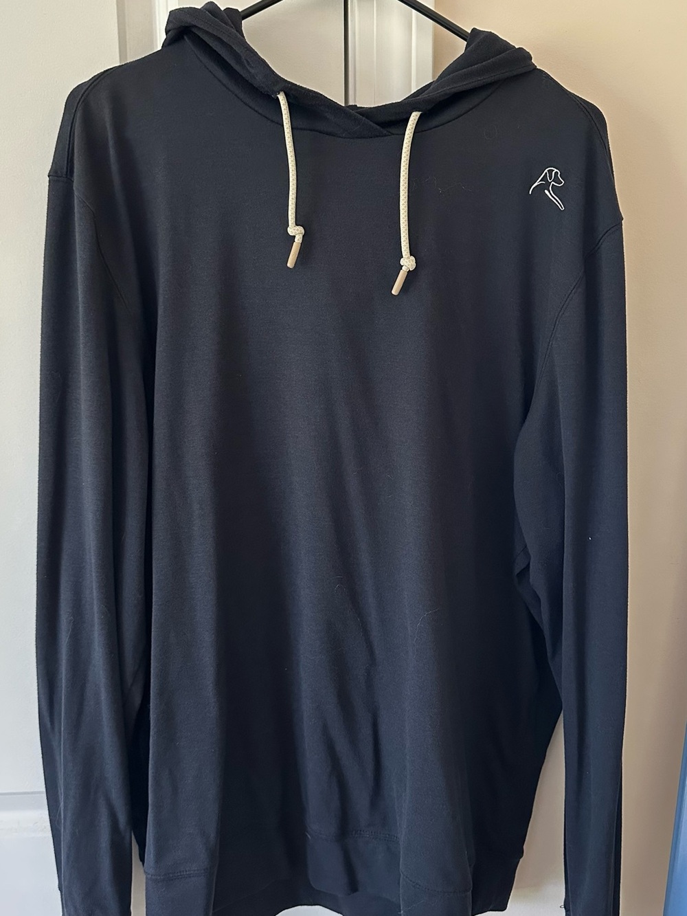 Rhoback Navy Blue Hoodie with Cream Drawcords